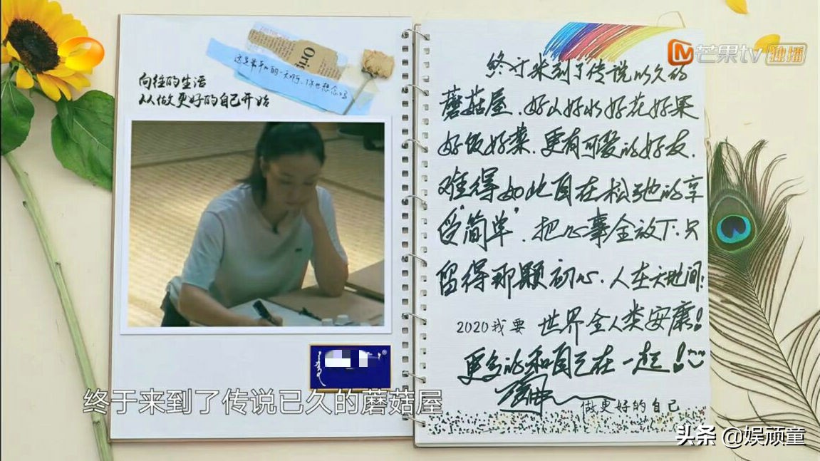 《向往的生活》暴露嘉宾字体，张婧仪工整，陶