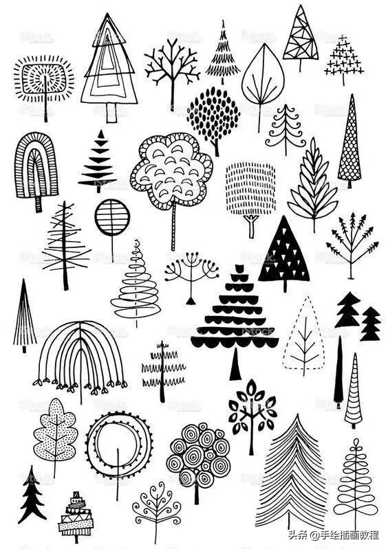 花草树木简笔画 开满花的树简笔画 - 汽车时代网