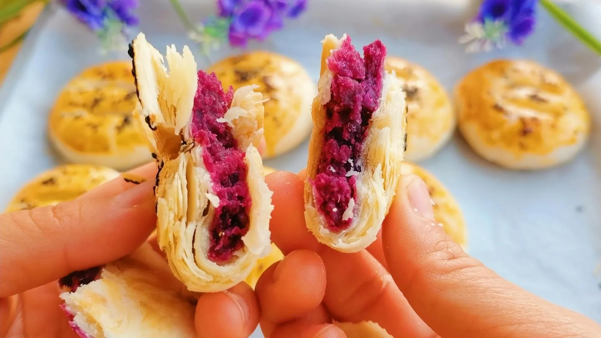 The purple sweet potato shortbread with crispy bite and dregs is easy ...
