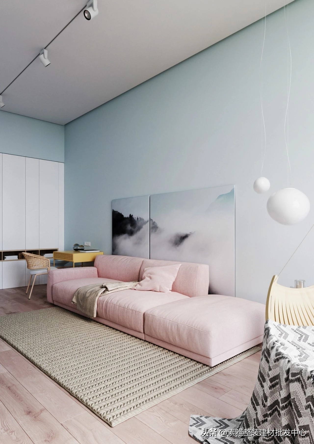 80㎡粉系北欧风，满满的少女心