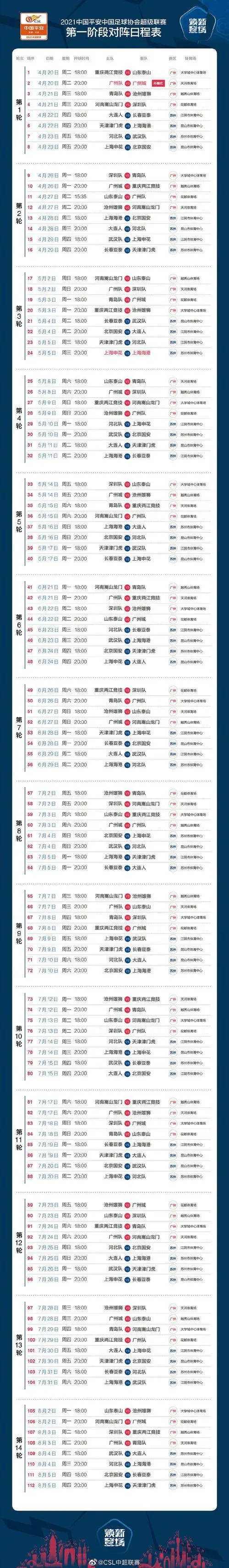 中超赛程公布，津门虎前景如何？
