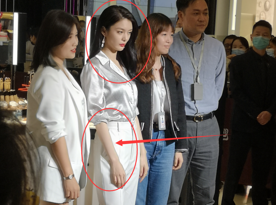 傅菁参加活动被拍照，没了专业修图师帮忙，手臂肤色是真实的？