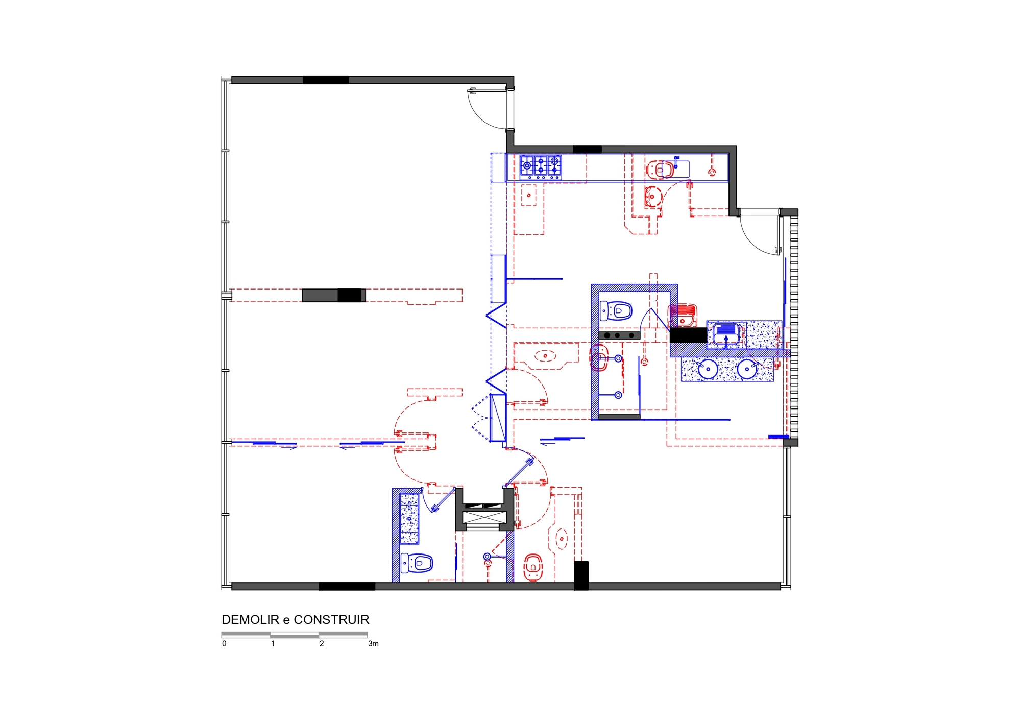 巴西利亚温暖明亮的水泥公寓，120m²三居改一居，向现代主义致敬