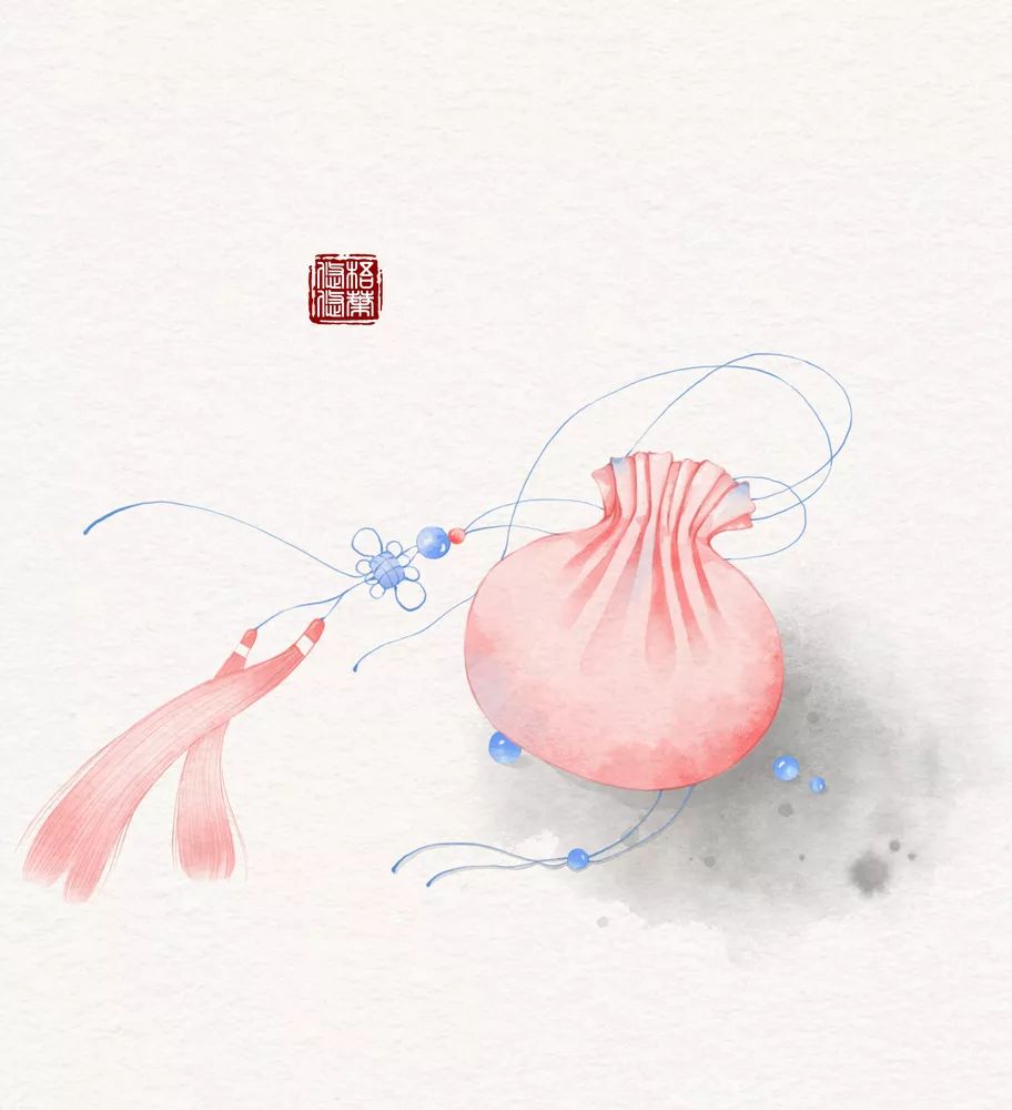 古风美物插画 | 裁为合欢扇，团团似明月