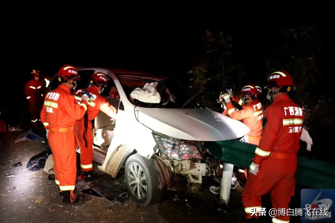 事发博白！凌晨一司机逆行撞上护栏，驾驶员死亡