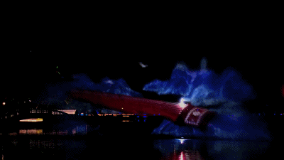 3D水幕投影秀上演震撼视觉盛宴，玉湖美景刷爆朋