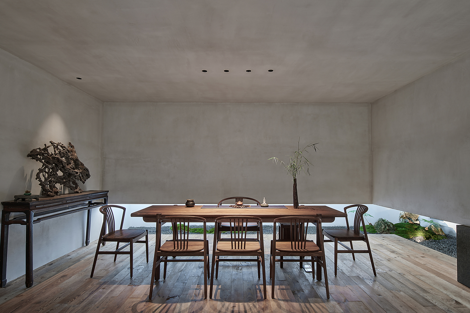 茶室设计：在写字楼里建园林感很重的茶室，惊讶不惊讶