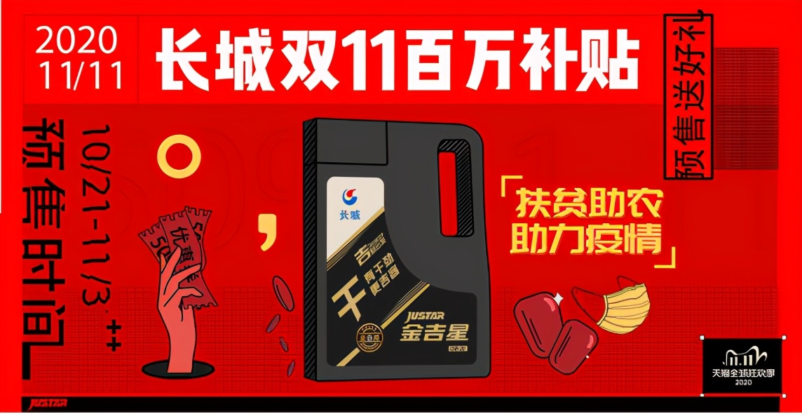 长城润滑油双11百万补贴来袭，半价全合成机油预售开抢