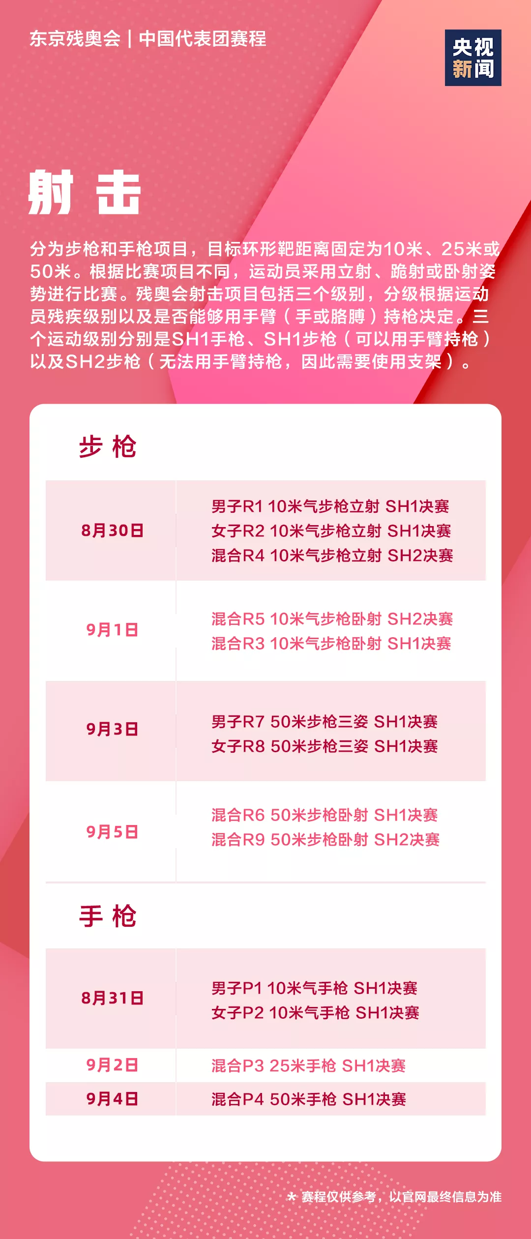 中国队，飒！东京残奥会开幕！超全观赛日历速收藏