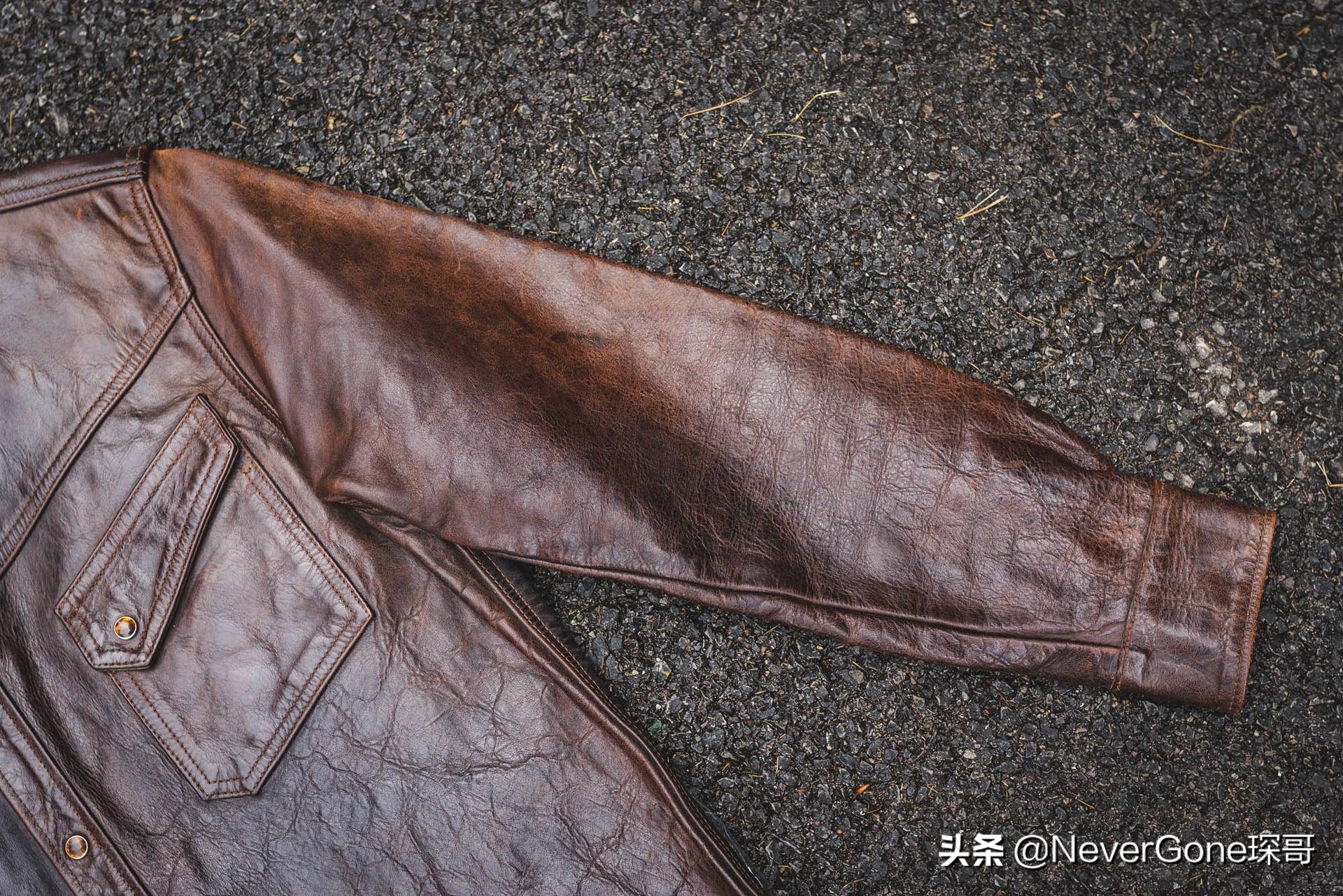 一件咔的一批的衬衣——加州小熊拼色皮衬衣