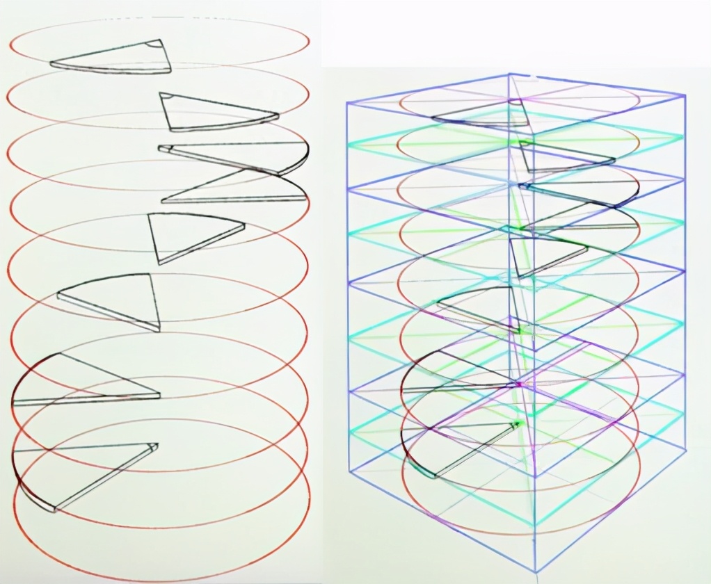 如何用透视画法绘制螺旋楼梯教你用一点透视画螺旋楼梯