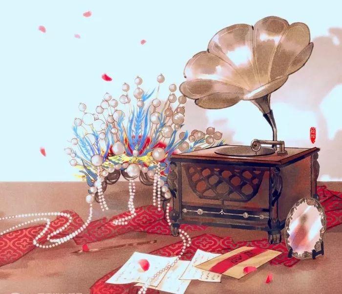 古风美物插画 | 裁为合欢扇，团团似明月