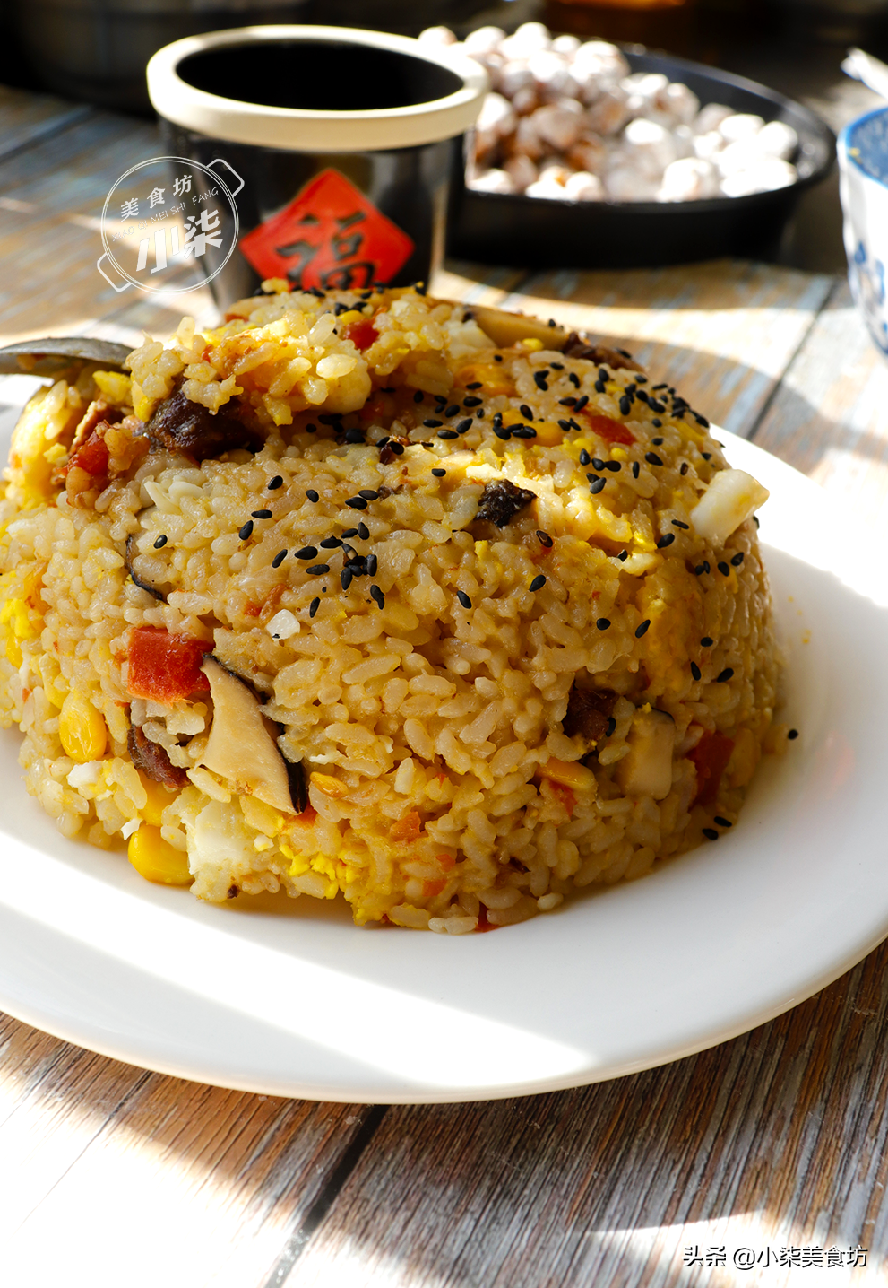 大米別直接蒸了，打3個雞蛋，老保姆拿手絕活，過年就要這樣吃