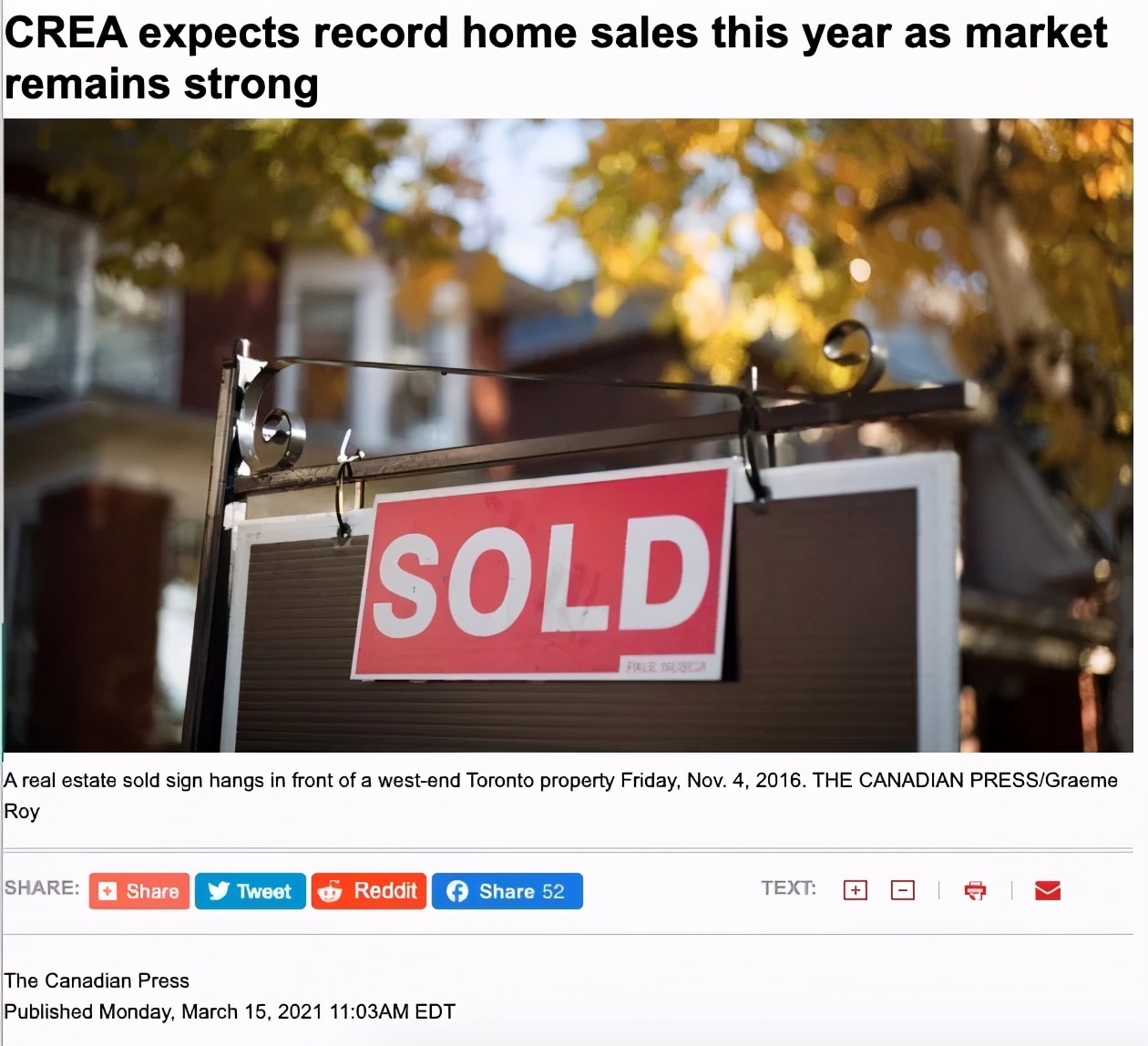 CREA：2021加拿大房价将持续攀升，销售额将创纪录