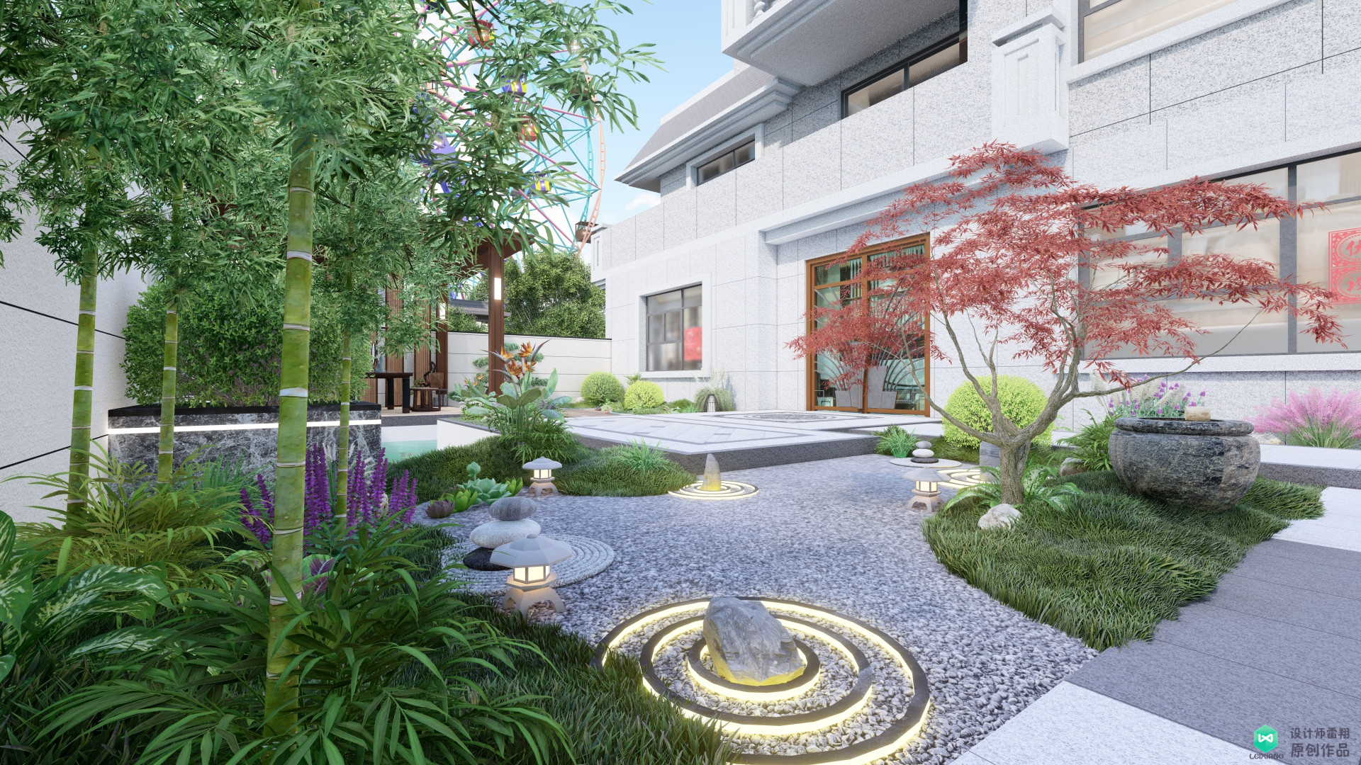 After the 66㎡ small courtyard was rebuilt by the designer, it turned ...