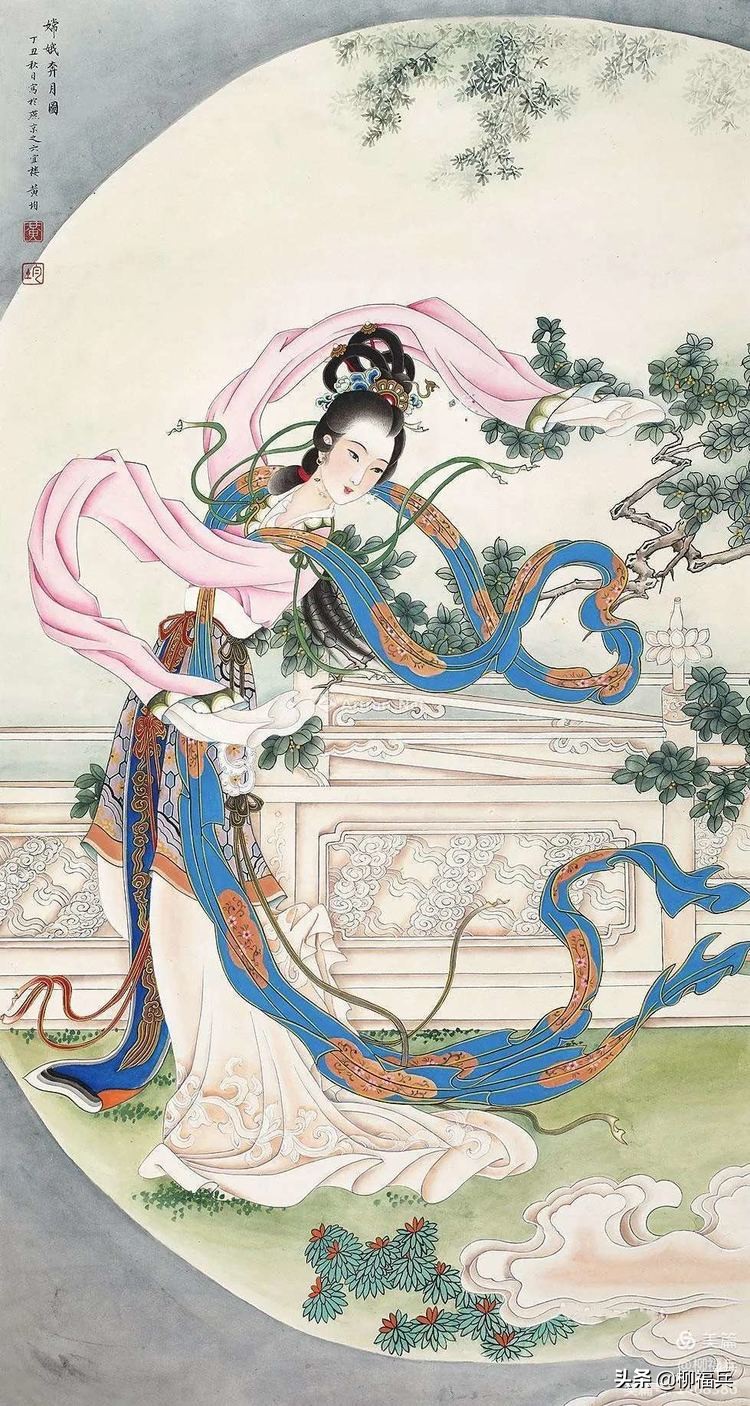 Appreciation of the famous figure painting "Chang'e Flying to the Moon ...