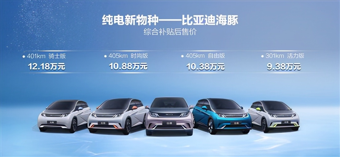 “十万级纯电精品”比亚迪海豚上市
