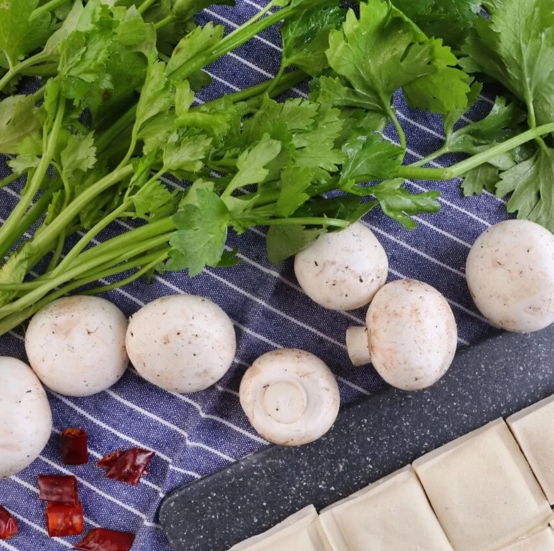 Gourmet home cooking recommendations: Stir-fried tofu with celery and mushrooms, fresh and tender green beans, chili melanin chicken
