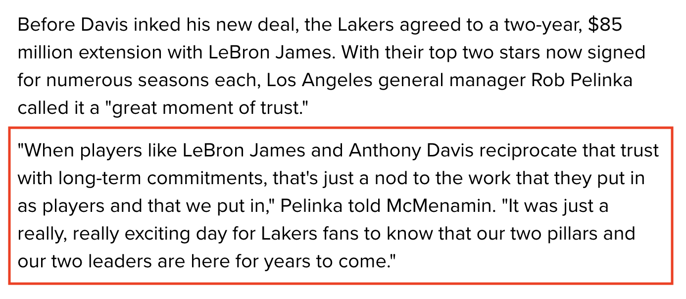 湖人最新消息：一眉哥透露續約5年原因還設一目標，佩總盛讚詹眉組合！-黑特籃球-NBA新聞影音圖片分享社區