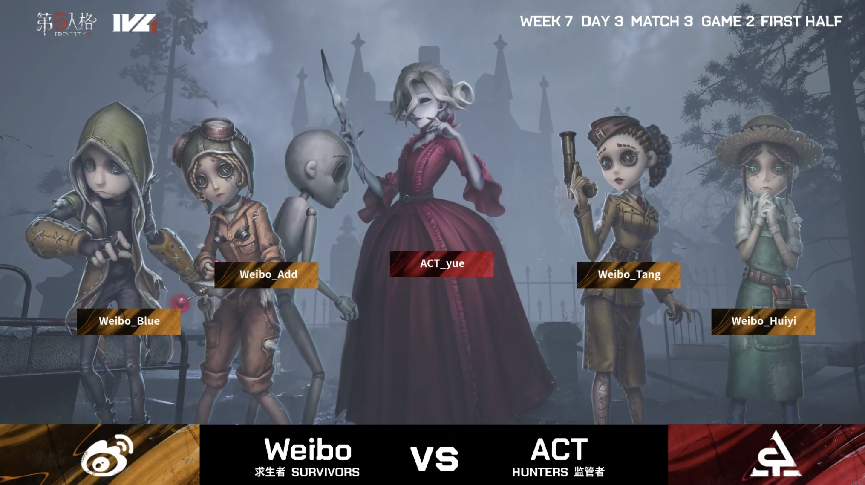 第五人格2021IVL夏季赛常规赛ACT vs Weibo第二局