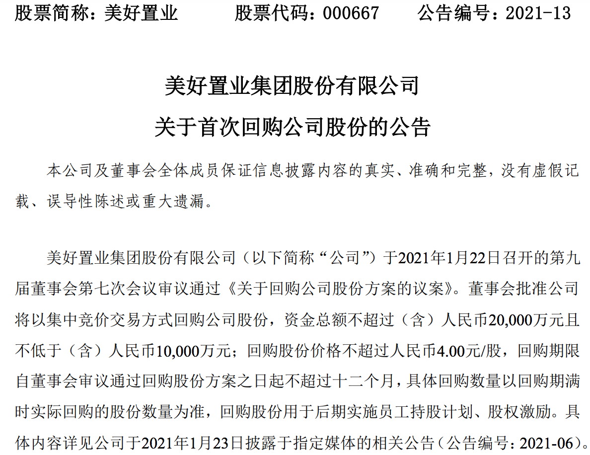 美好置业股权交易事项终止：股价提前异动，预期年度亏损约5亿元