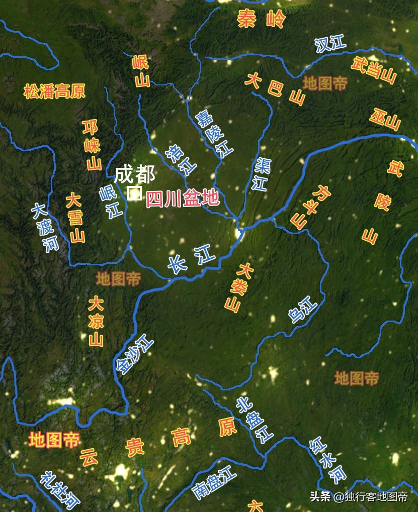 历代在蜀地建国者,多把国都放在了成都(元末明初的明玉珍将大夏国都