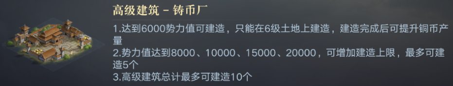 《荣耀新三国》0氪玩家必升建筑千万不能错过的铸币所