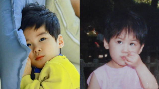 黃聖依倆兒子近照曝光，安迪長大了，安麟和媽媽小時候一模一樣