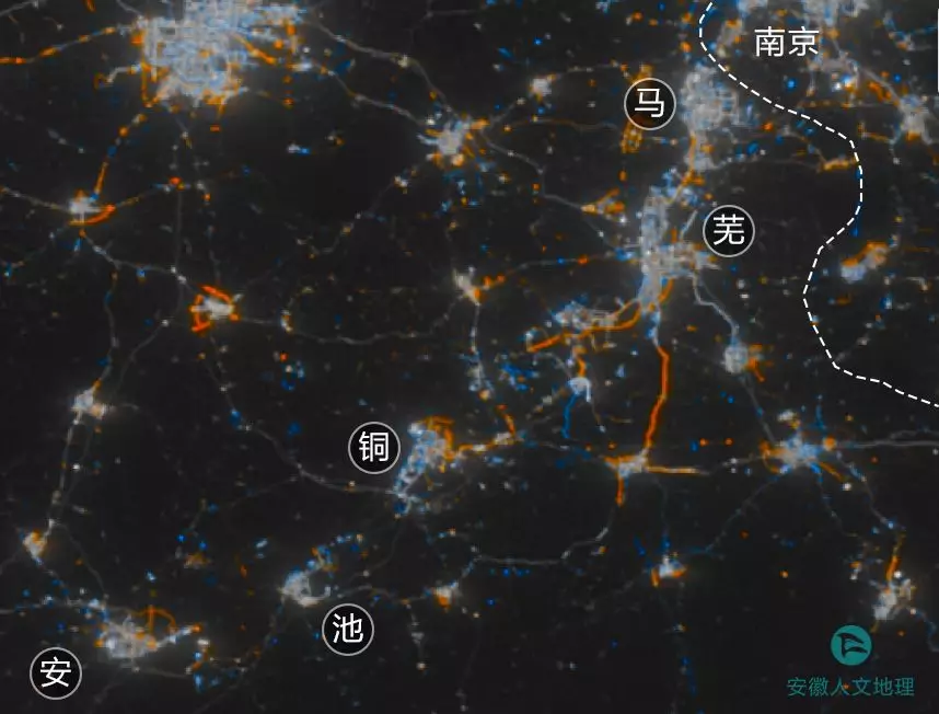 这张神奇的夜色灯光图，揭秘了安徽发展！来看看哪个市灯光最亮？