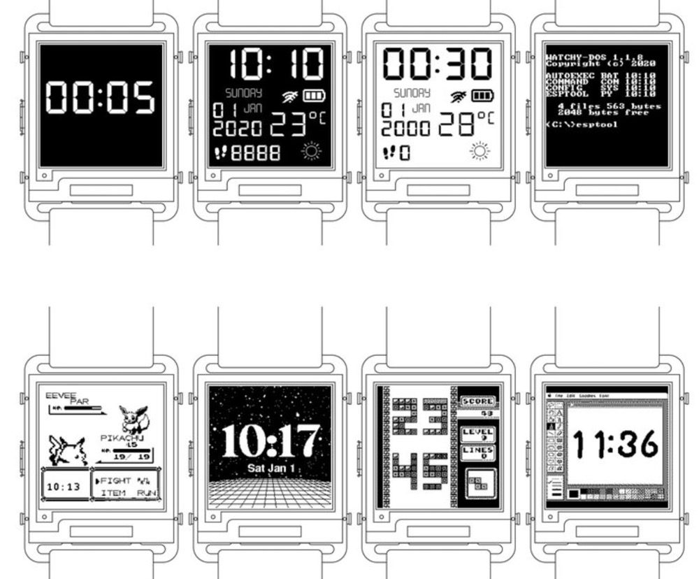 这块DIY墨水屏手表外观可盐可甜，无线蓝牙计步闹钟一应俱全 | 开源
