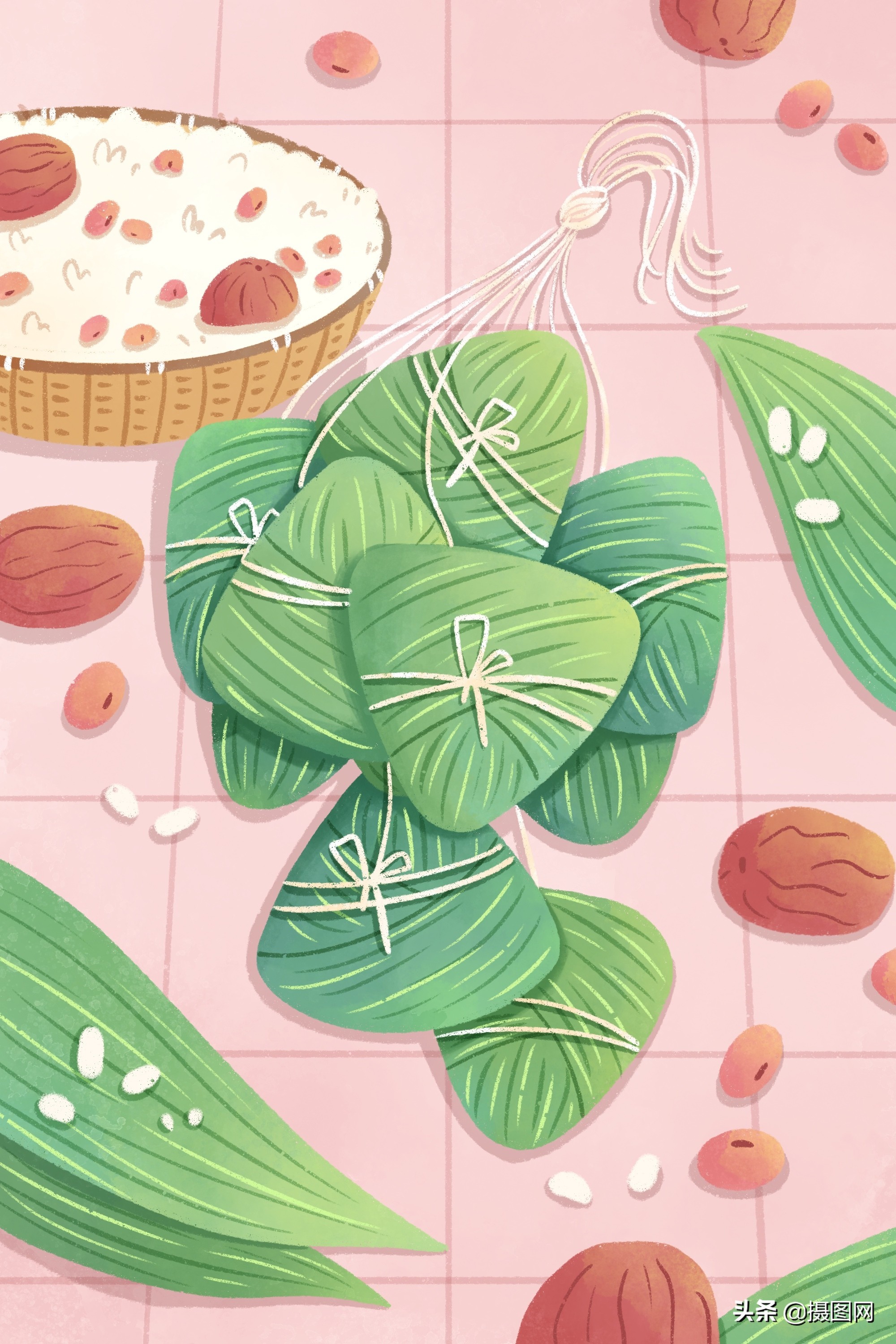 端午节海报插画端午节不能说快乐哦要说安康呀