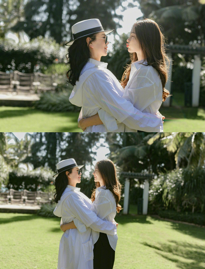 沈梦辰晒全家福，一家穿亲子装画面温馨，辰爸