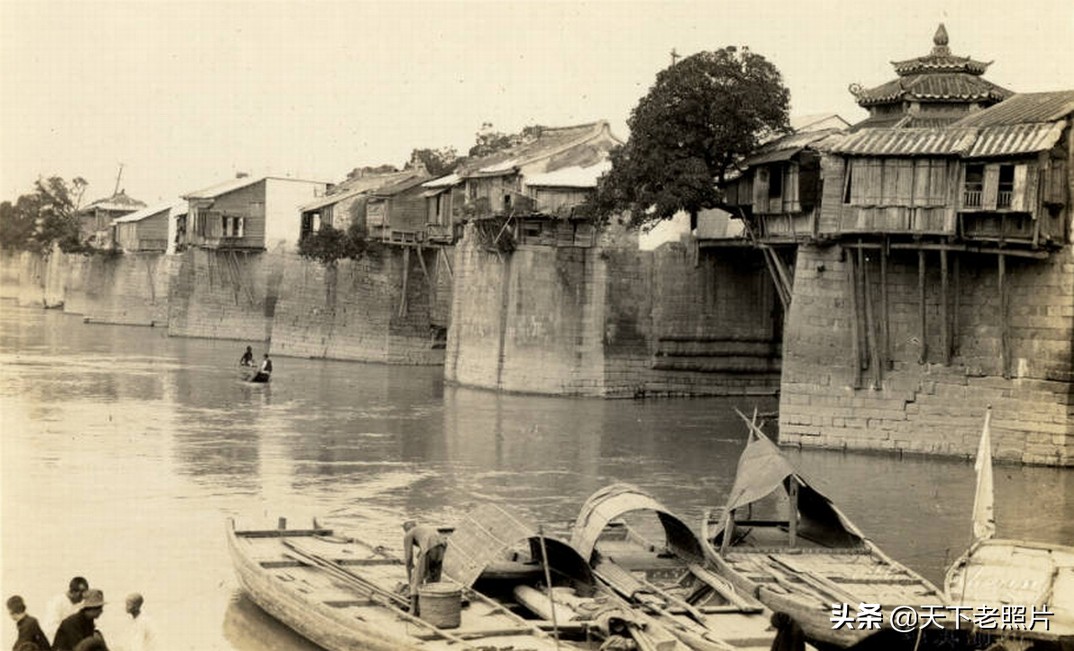 潮州老照片：民国时期的广济桥、开元寺、时钟楼