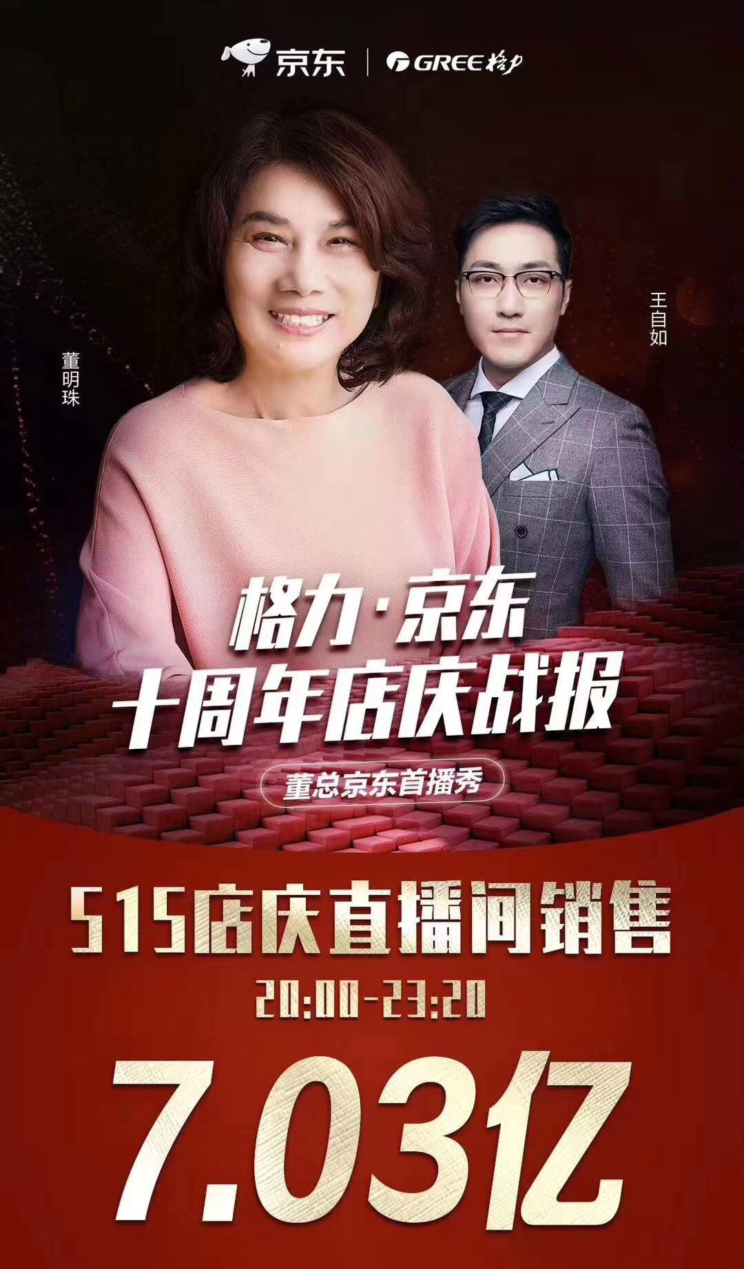 创行业纪录！董明珠现身格力京东十周年直播间