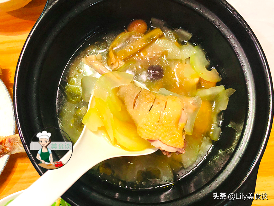 图片[4]-晚餐做法：蒜蓉炒空心菜+香煎立鱼+鸡腿节瓜汤-起舞食谱网