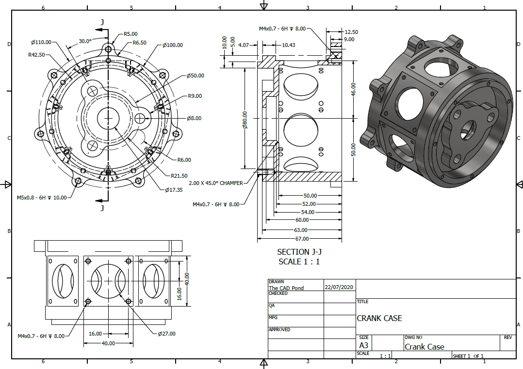 Rotary-Engine 7缸星形发动机3D图纸 STP 附平面工程图