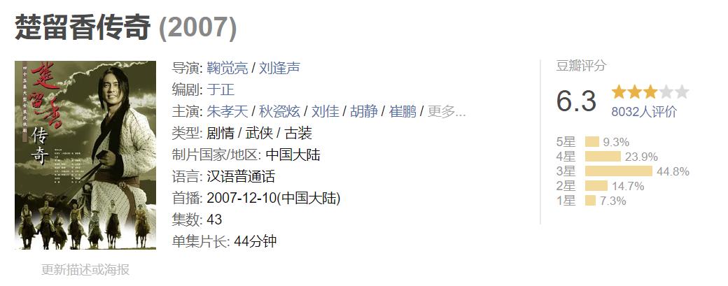 九版楚留香，郑少秋经典、最新版太辣眼，成功挽救朱孝天
