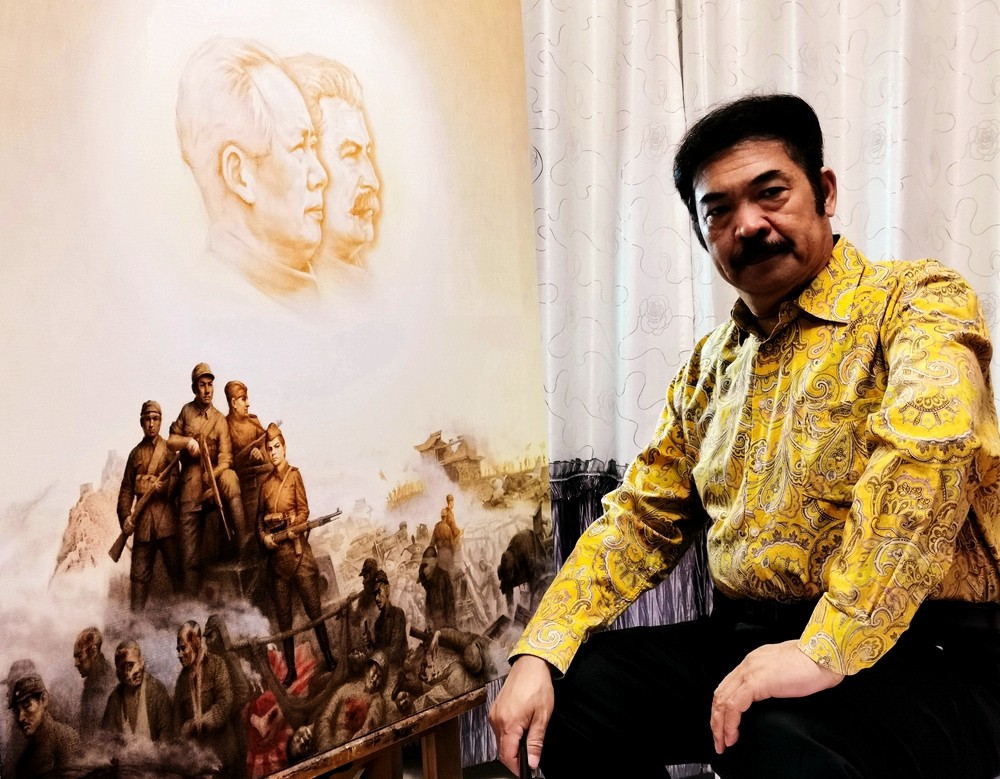 大师于广胜抗战主题油画作品二战收官之战决胜山海关面世