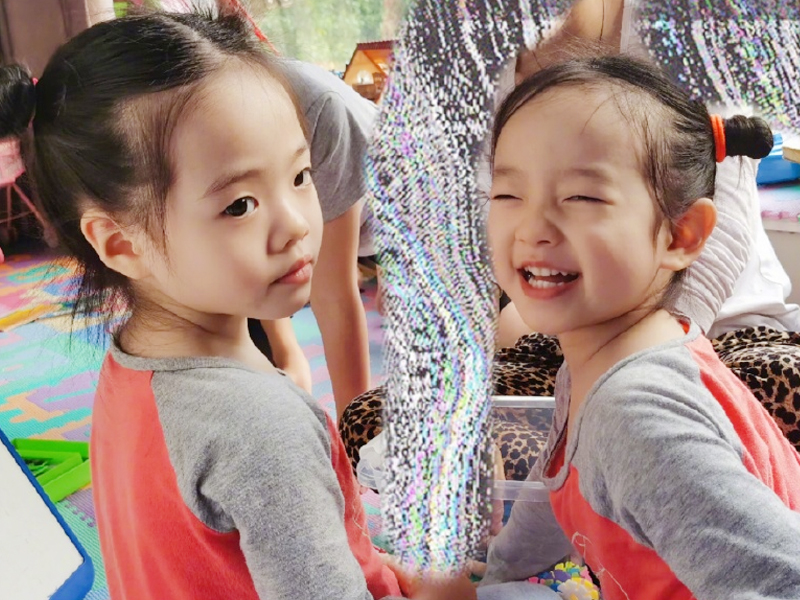 杨威双胞胎女儿太好辨认！各自遗传爸妈基因，姐妹俩还真不偏心啊