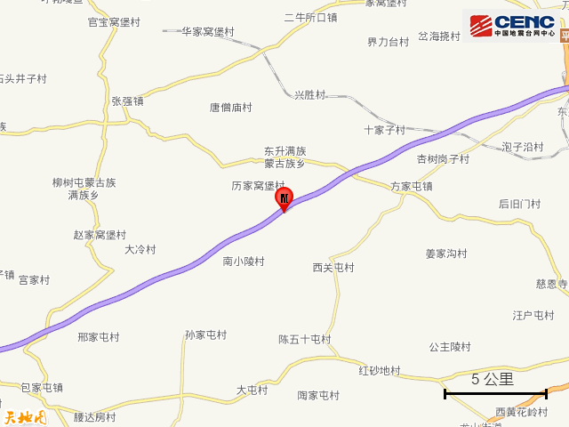辽宁沈阳市康平县发生3.4级地震