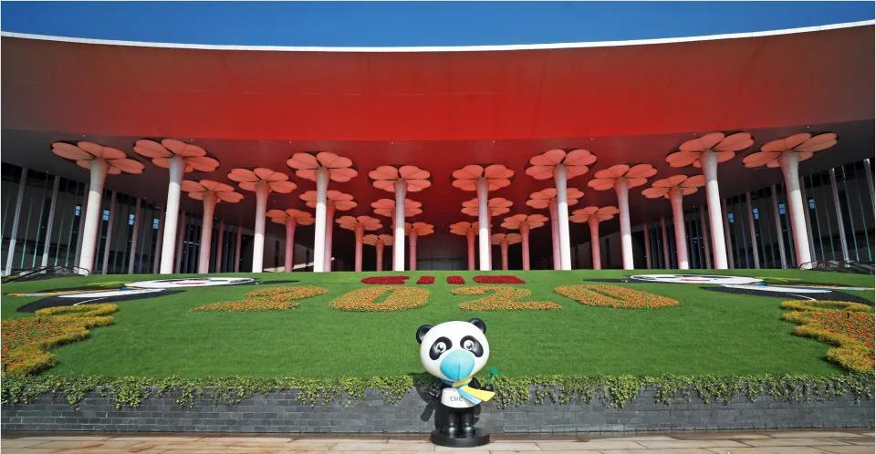 现场图抢先看！第三届中国国际进口博览会场馆绿化装饰完工