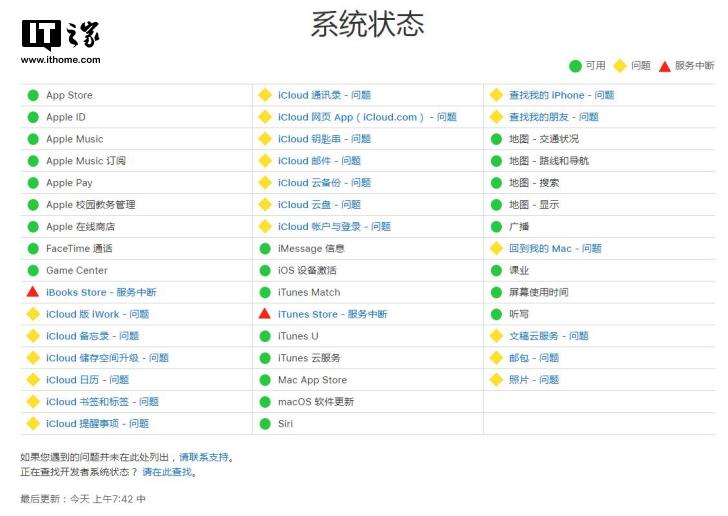 苹果iCloud服务项目遭受规模性常见故障