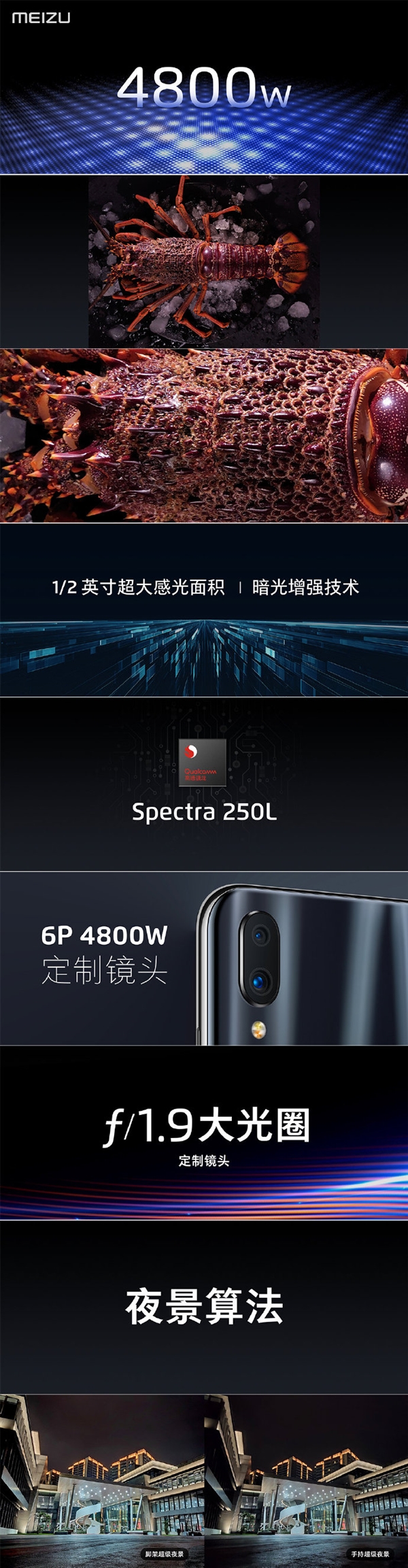 4800万清晰度扶持！魅族手机Note 9照相机强大：适用双非常城市夜景