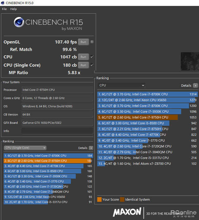 九代酷睿+GTX 1650，微星GF75游戏本抢先评测