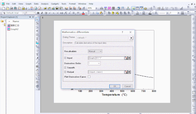 如何利用origin求微分并绘数据图