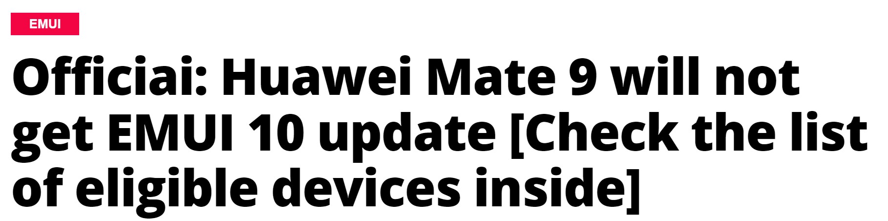 华为公司确认Mate 9与Mate 9 Pro没缘EMUI 10