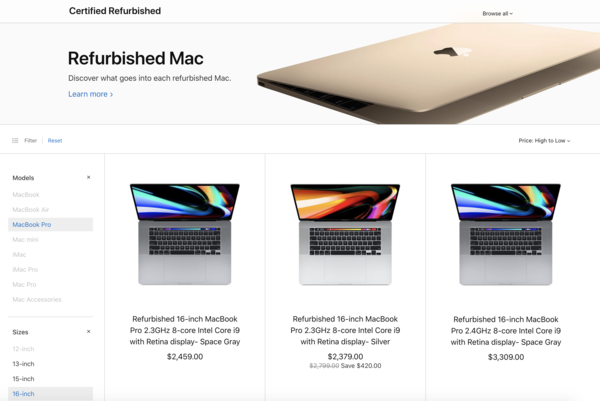 官翻版16英寸MacBook Pro发布 特惠15%更具有性价比高