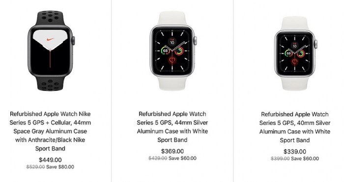 iPhone美国官网发售验证翻新版本Apple Watch Series 5 特惠15%