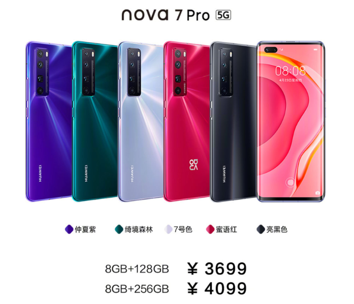市场价2999元起，华为公司nova7系列产品宣布公布