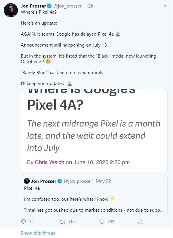 「新机」安卓最强单摄来了?谷歌Pixel 4a价格对标SE2